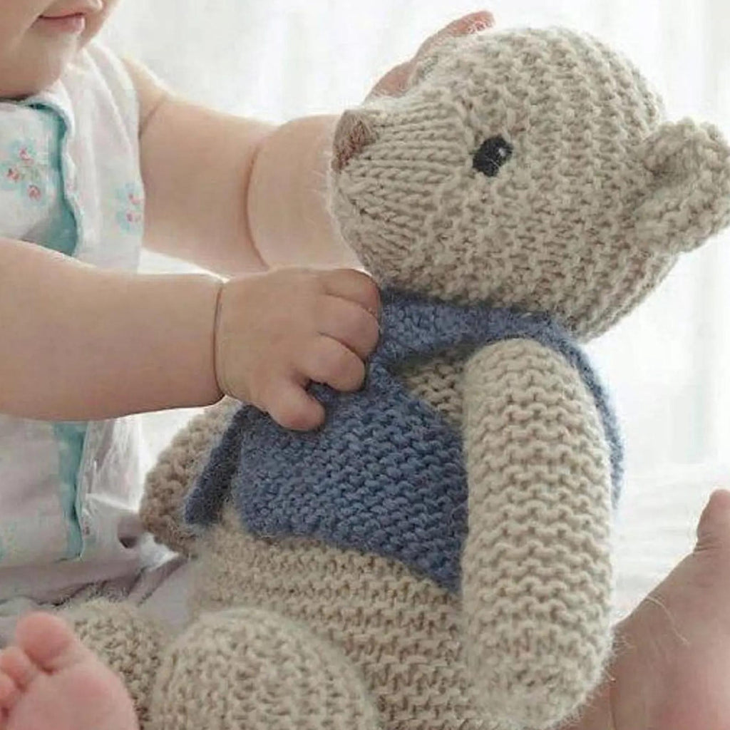 Easy Teddy Bear Knitting Patterns, Beginner Garter Stitch Chunky Toy, Size 14", PDF Download