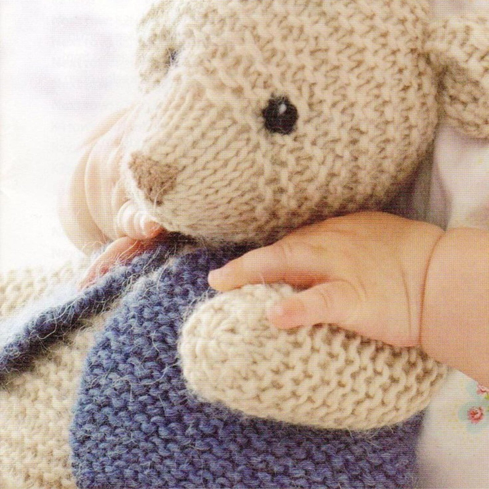 Easy Teddy Bear Knitting Patterns, Beginner Garter Stitch Chunky Toy, Size 14", PDF Download