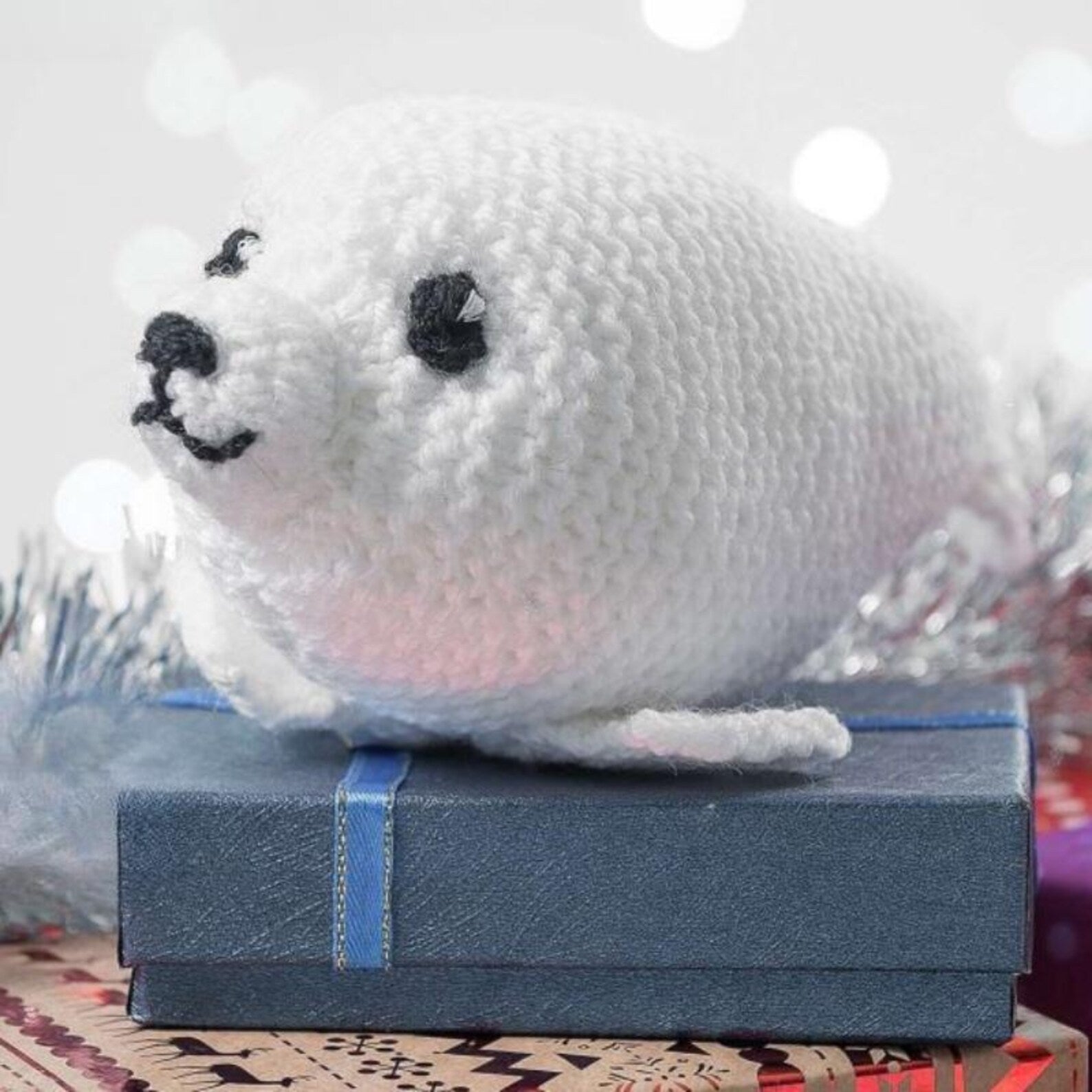 Seal Cub Knitting Pattern, Stuffy Garter Stitch Toy, Size 5.5", PDF Download