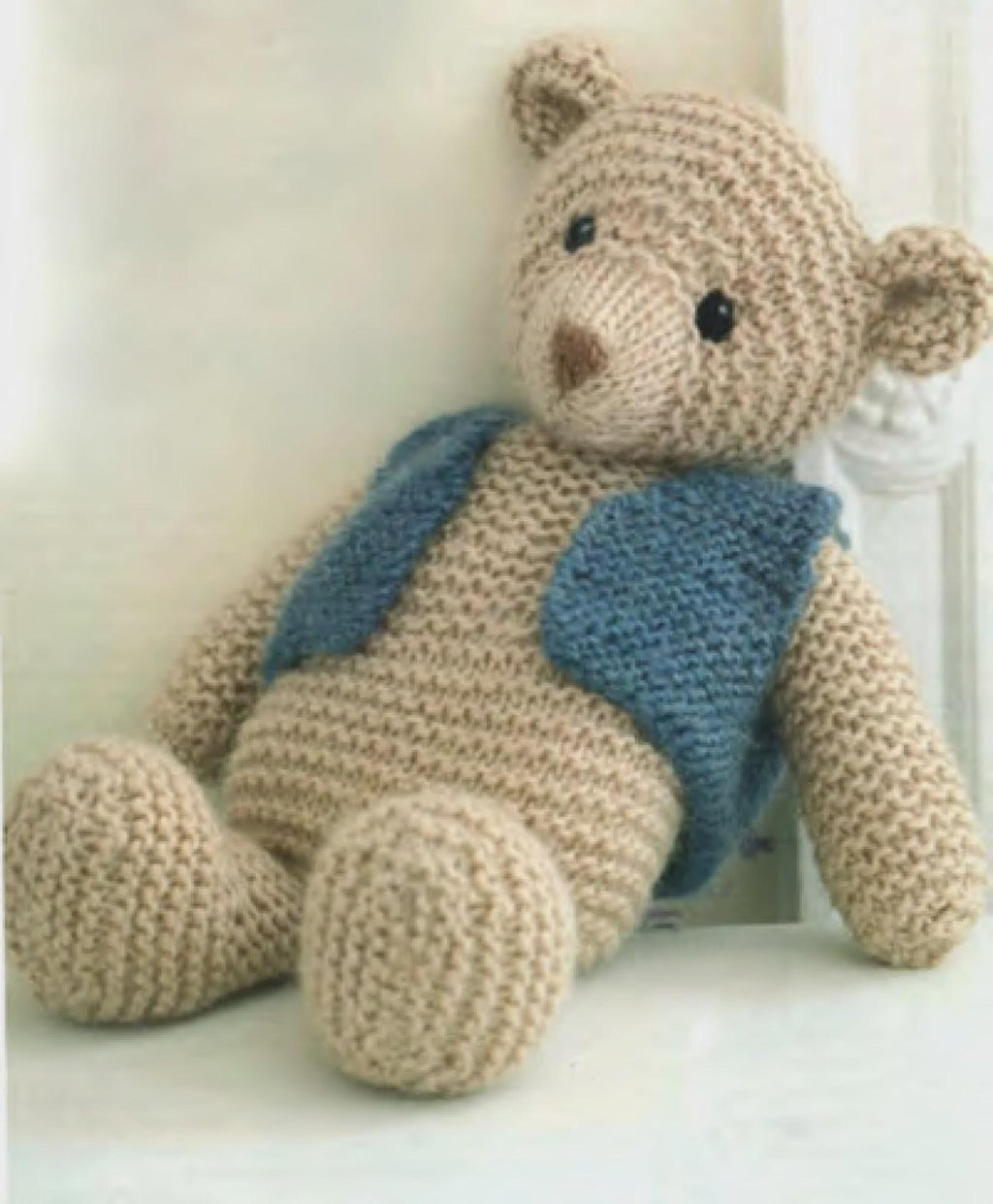 Easy Teddy Bear Knitting Patterns, Beginner Garter Stitch Chunky Toy, Size 14", PDF Download