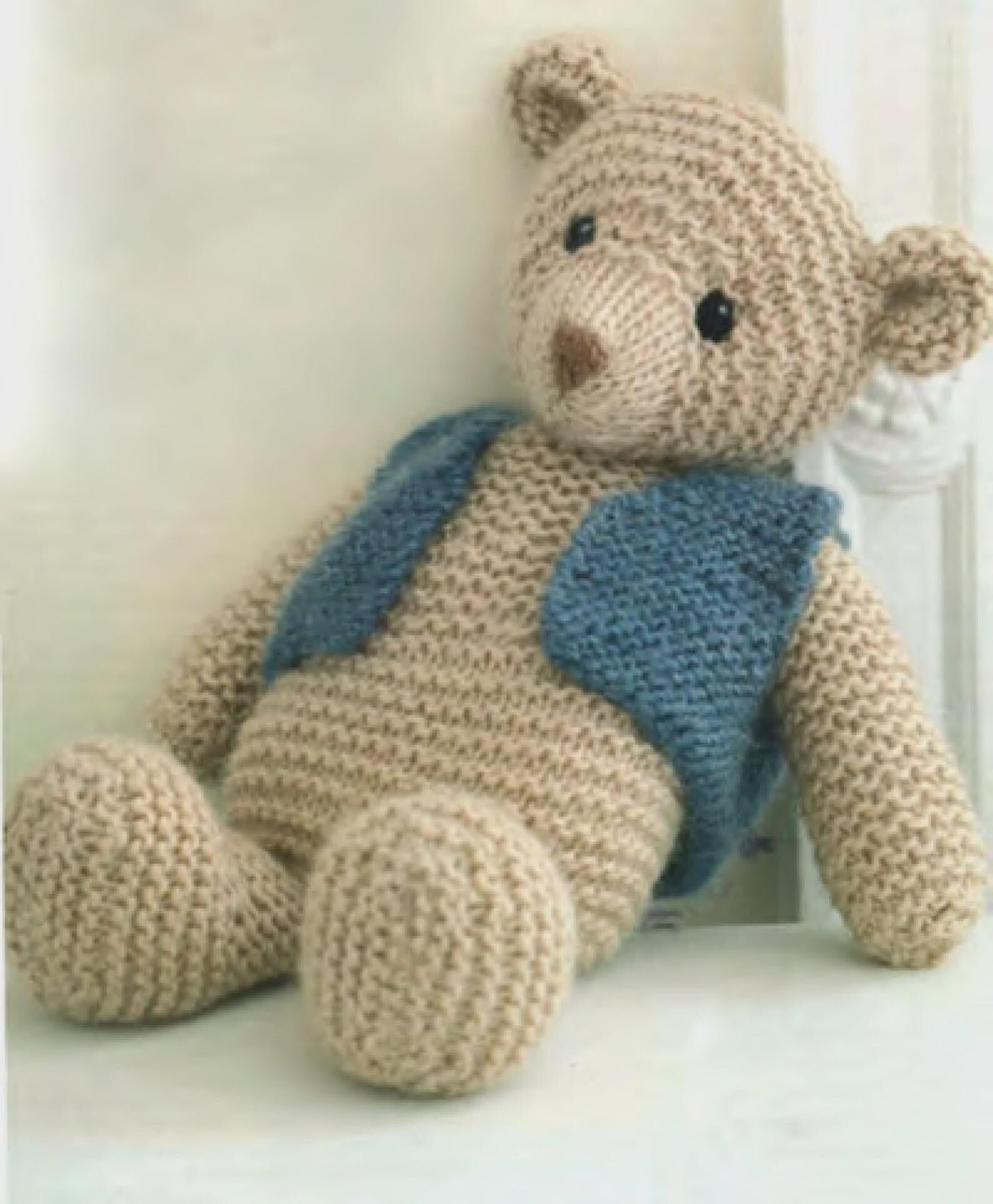 Easy Teddy Bear Knitting Patterns, Beginner Garter Stitch Chunky Toy, Size 14", PDF Download