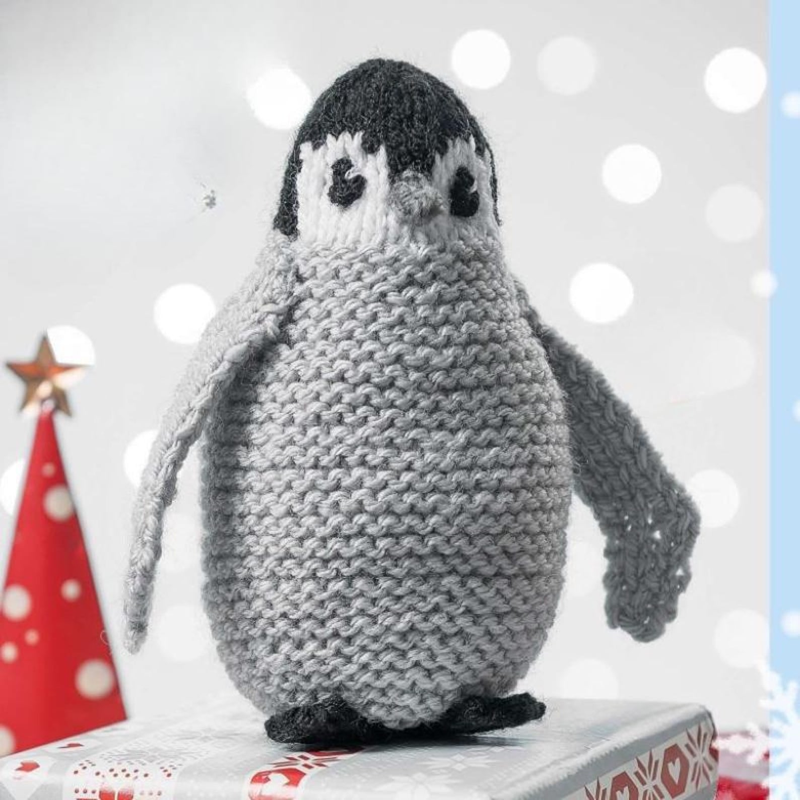 Easy Garter Stitch Penguin Knitting Patterns, Size 5.5", PDF Pattern