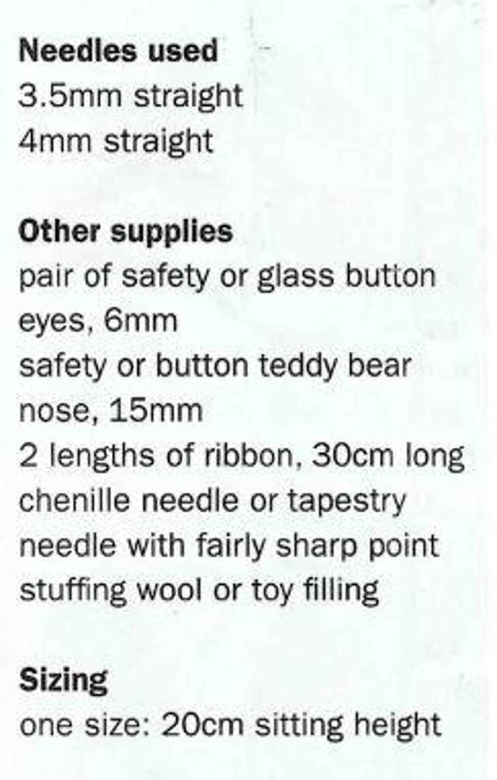 Chunky Wool Teddy Bear Knitting Pattern, Easy Beginner Toys, PDF Download