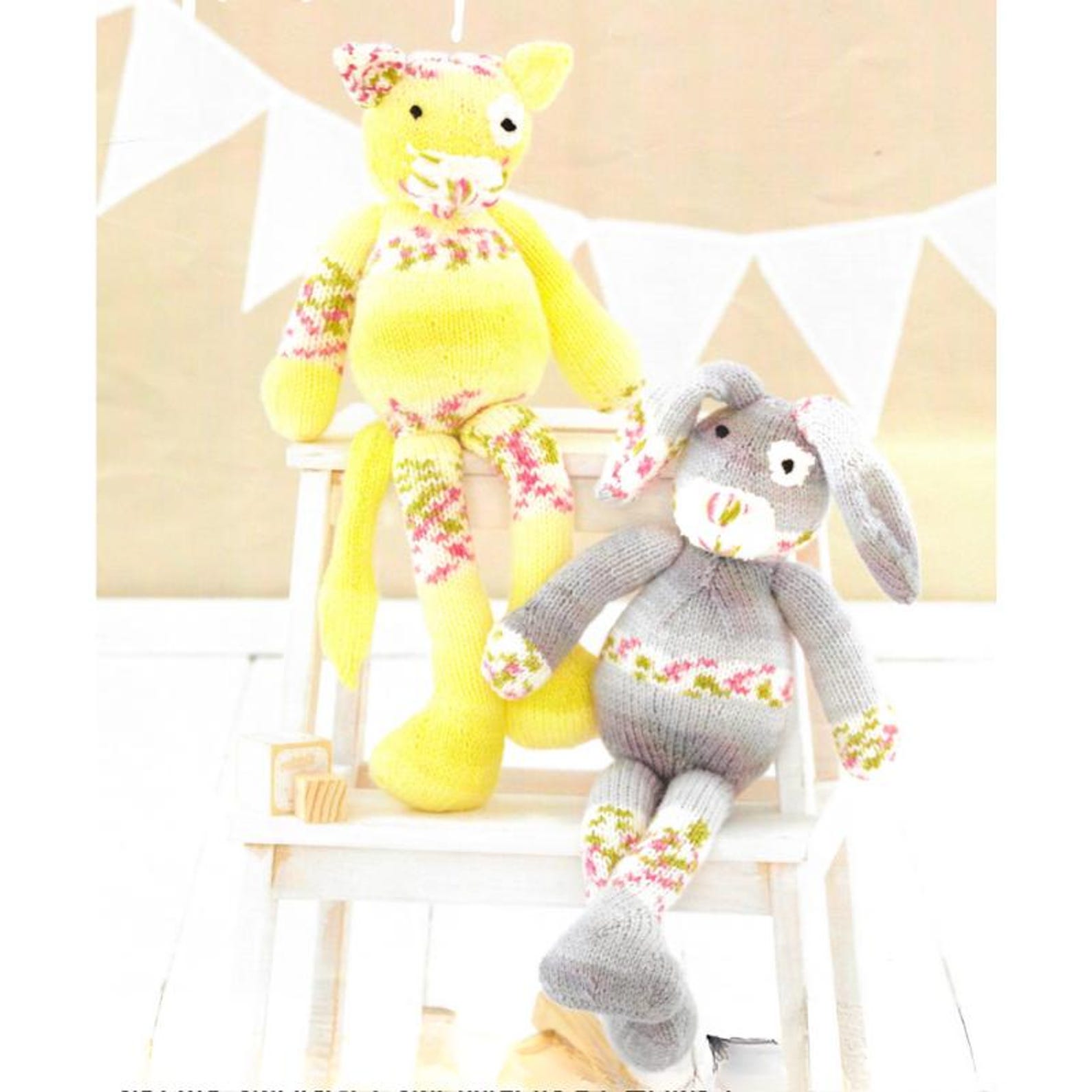 Easter Bunny Cat Stuffed Toy Knitting Patterns, Toy Teddy, Stuffy Teddies, PDF Download