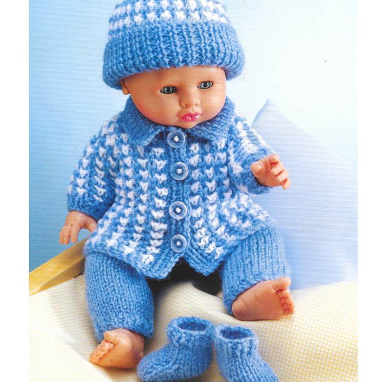 Easy Baby Doll Clothes Knitting Patterns, 12-22" Dolls, PDF Download