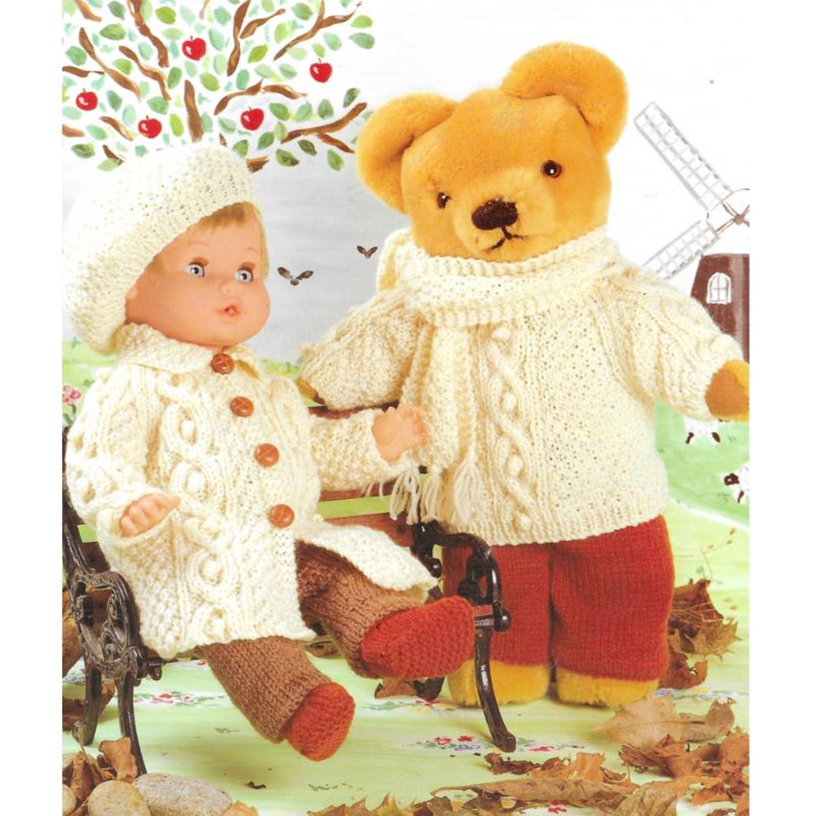 Easy Doll Clothes Knitting Patterns, 12-22" Dolls, PDF Download