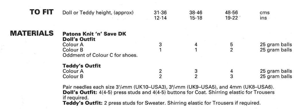 Easy Doll Clothes Knitting Patterns, 12-22" Dolls, PDF Download