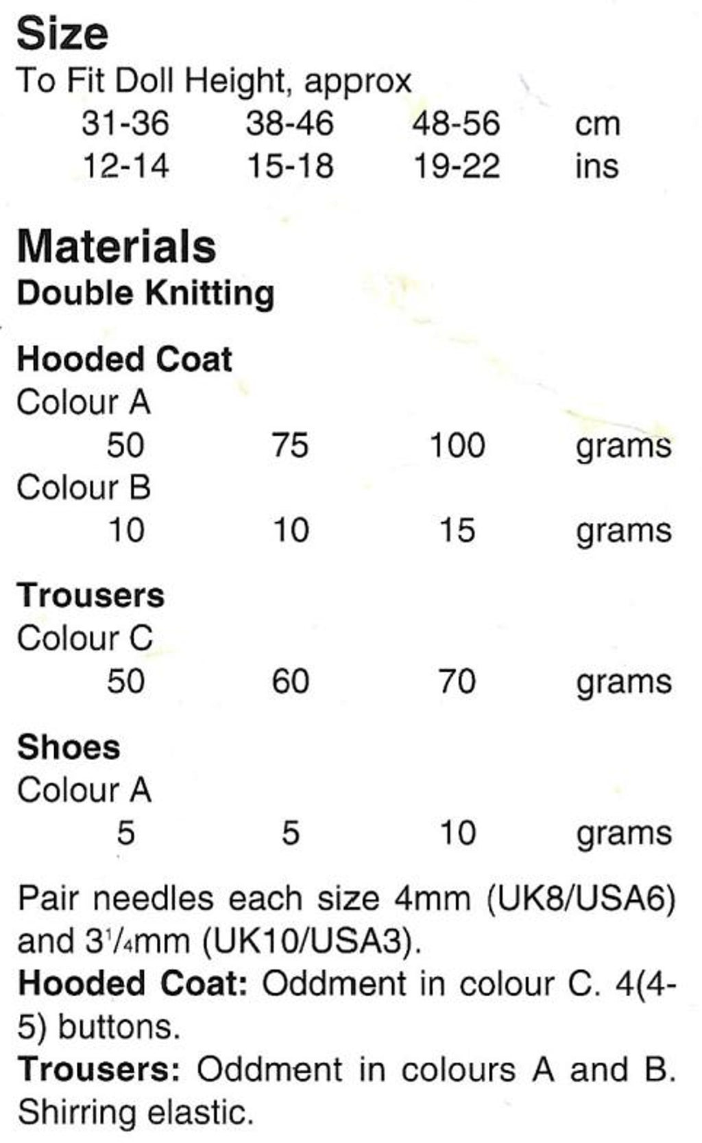 Dolls Clothes Knitting Pattern, Size 12" - 22" Dolls Height, PDF Download