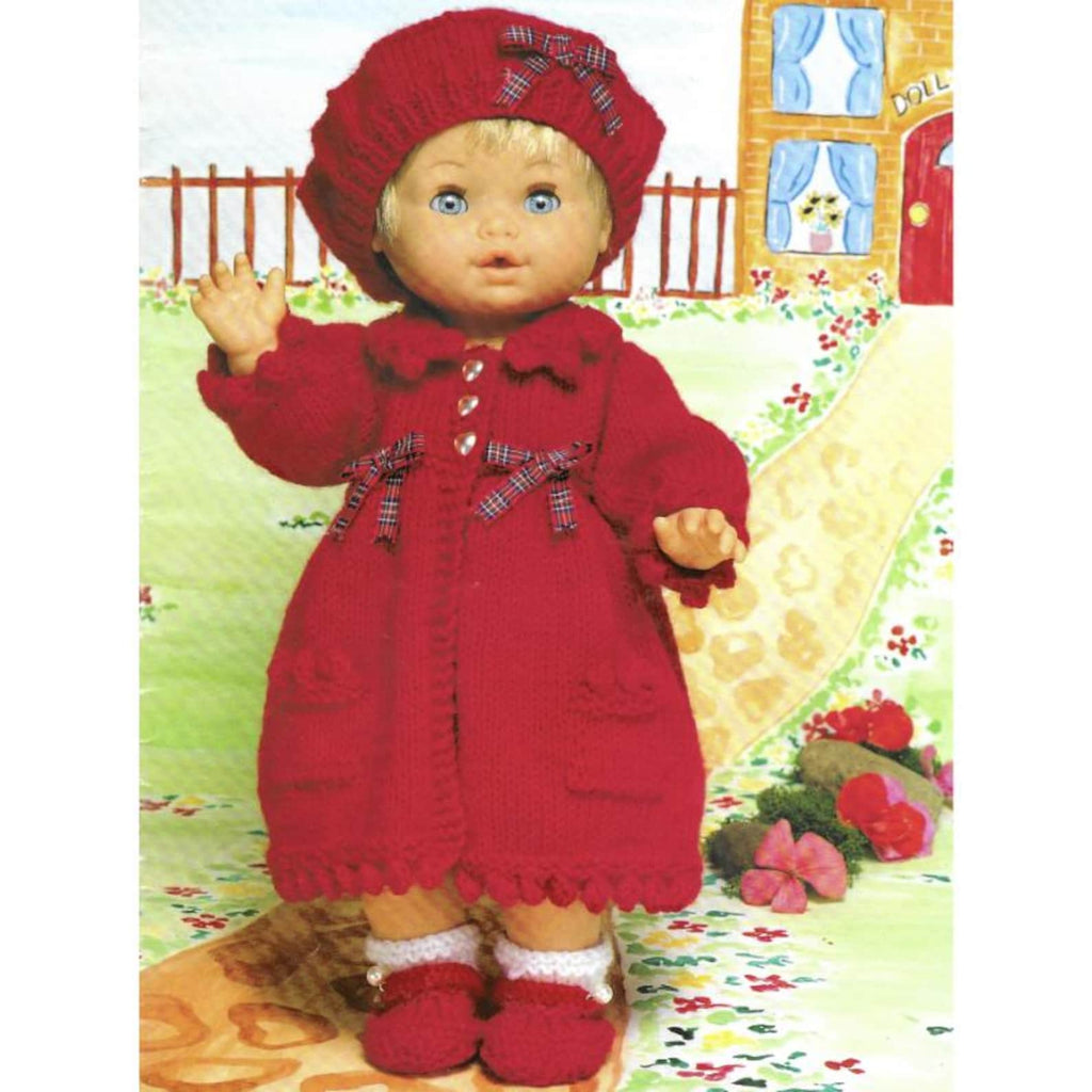 Dolls Clothes Knitting Pattern, Size 12" - 22" Dolls Height, PDF Download