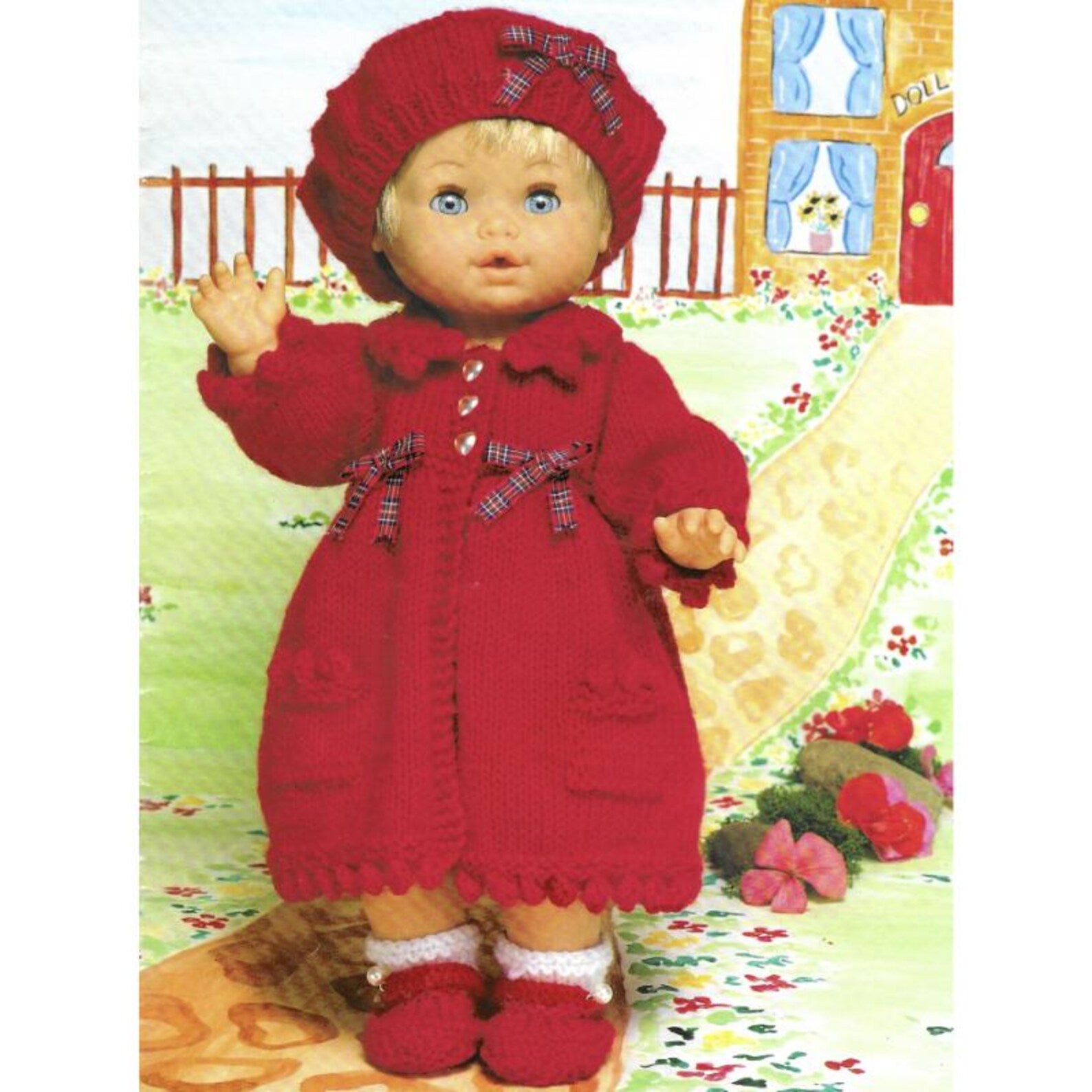 Dolls Clothes Knitting Pattern, Size 12" - 22" Dolls Height, PDF Download
