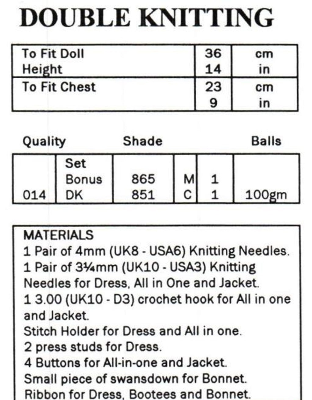 Easy Doll Clothes Knitting Patterns, 14" Dolls, PDF Downloads