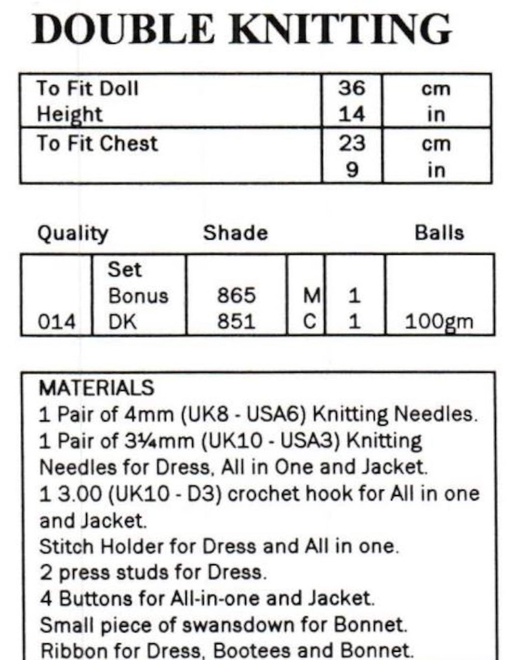 Easy Doll Clothes Knitting Patterns, 14" Dolls, PDF Downloads