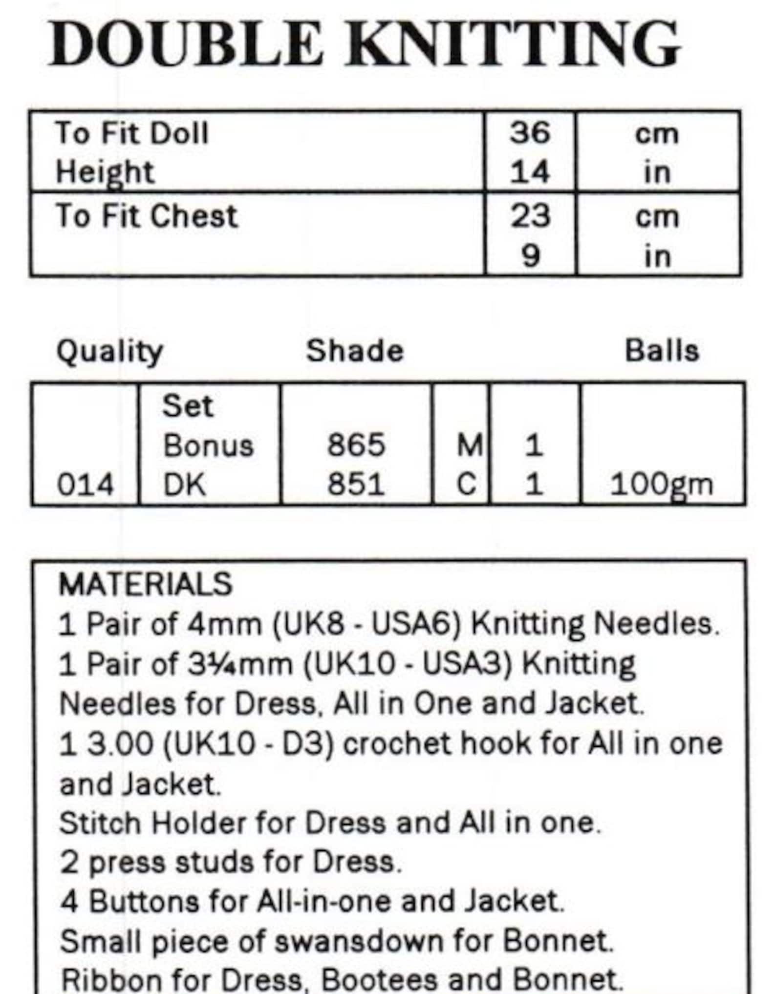 Easy Doll Clothes Knitting Patterns, 14" Dolls, PDF Downloads