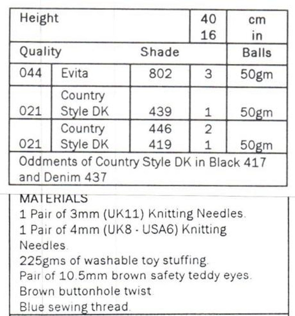 Teddy Bear Knitting Patterns, Knitted Teddies Toys, 16 Inch, PDF Download
