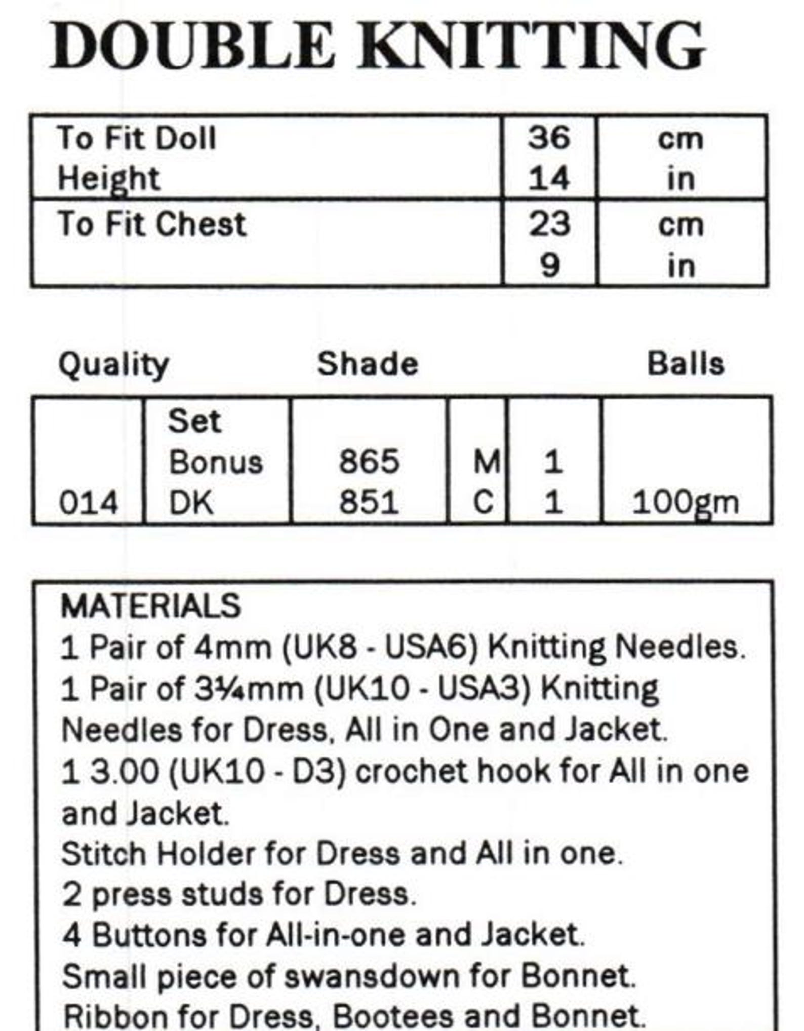 Easy Doll Clothes Knitting Patterns, 14" Dolls, PDF Downloads
