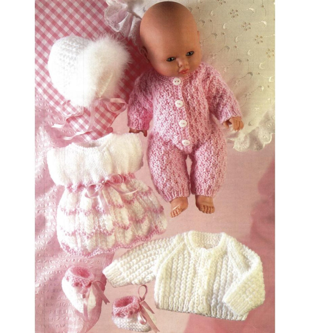 Easy Doll Clothes Knitting Patterns, 14" Dolls, PDF Downloads