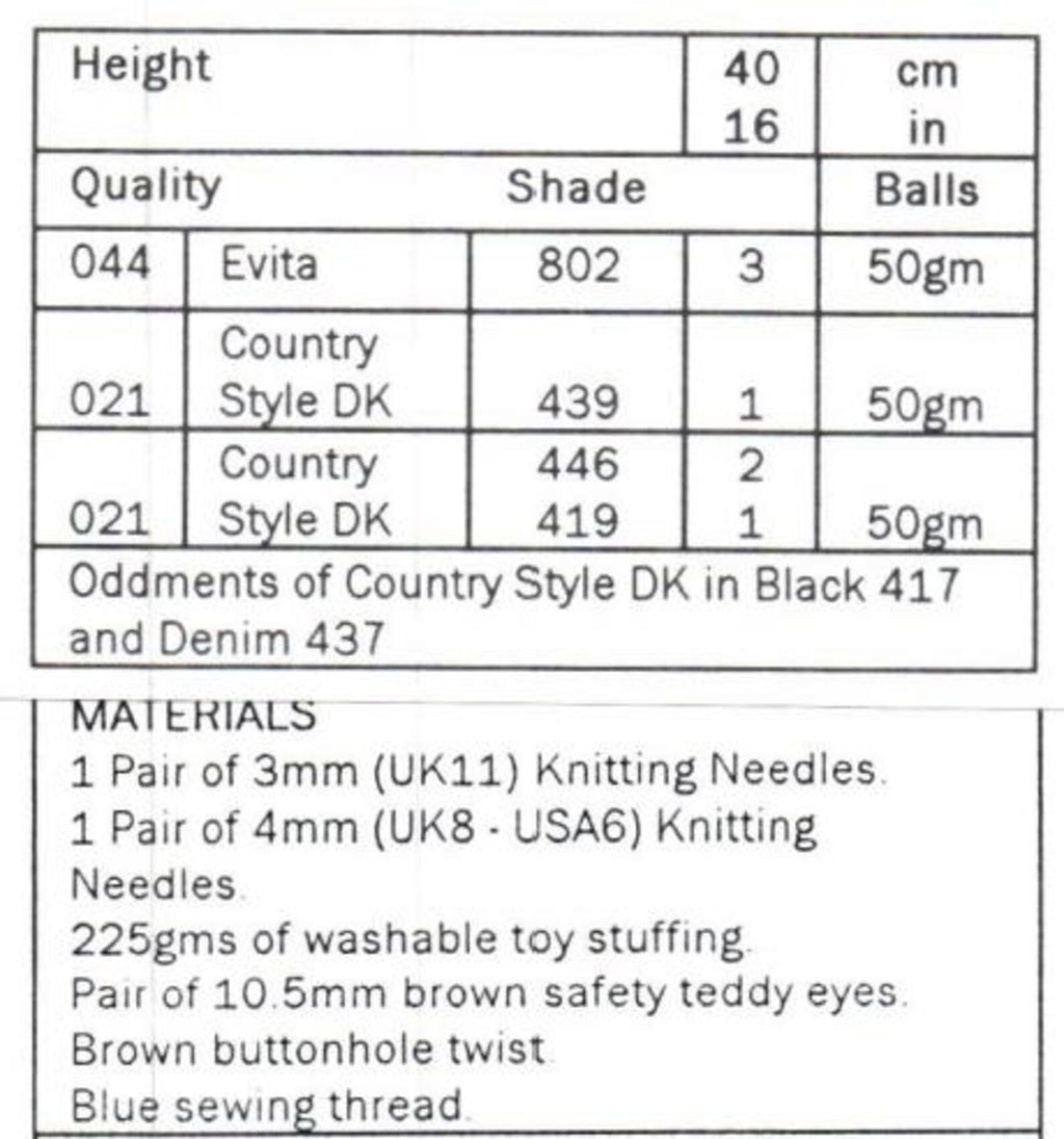 Teddy Bear Knitting Patterns, Knitted Teddies Toys, 16 Inch, PDF Download